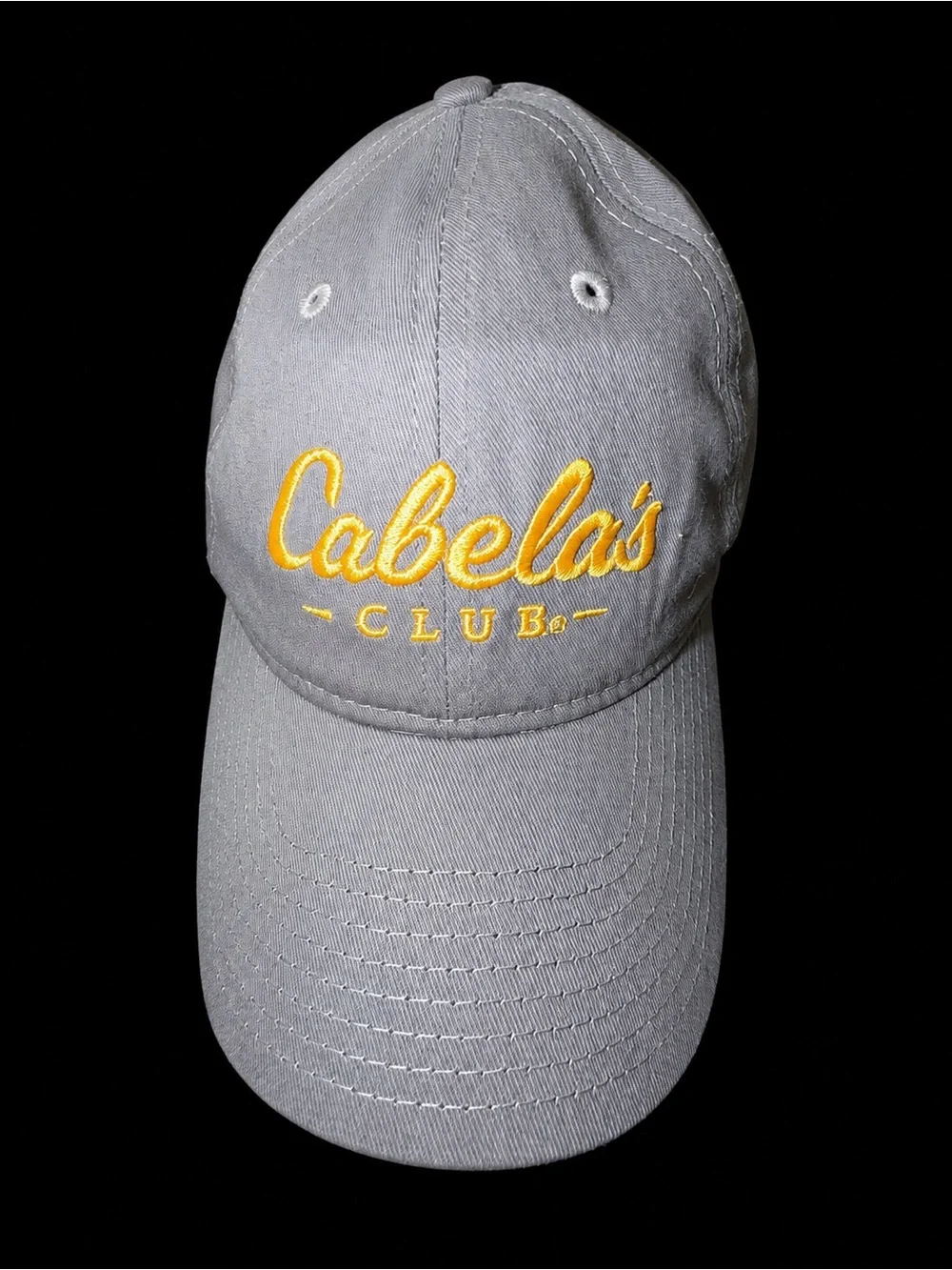 Cabela's Gray Baseball Cap with Yellow Embroidery